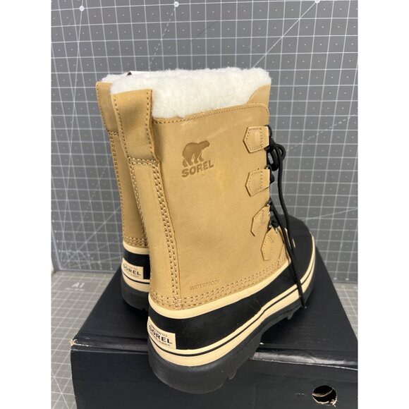SOREL Caribou Men's Waterproof Boot Size 9 - Tan Insulated NEW - Picture 3 of 10